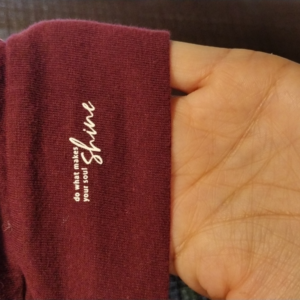 Denim & Flower Maroon Shirt Hoodie with Bird Pattern - Picture 5 of 7